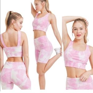 Kimberly Dye Cloud Print Top & Biker Short Set
